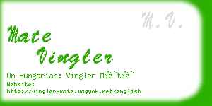 mate vingler business card